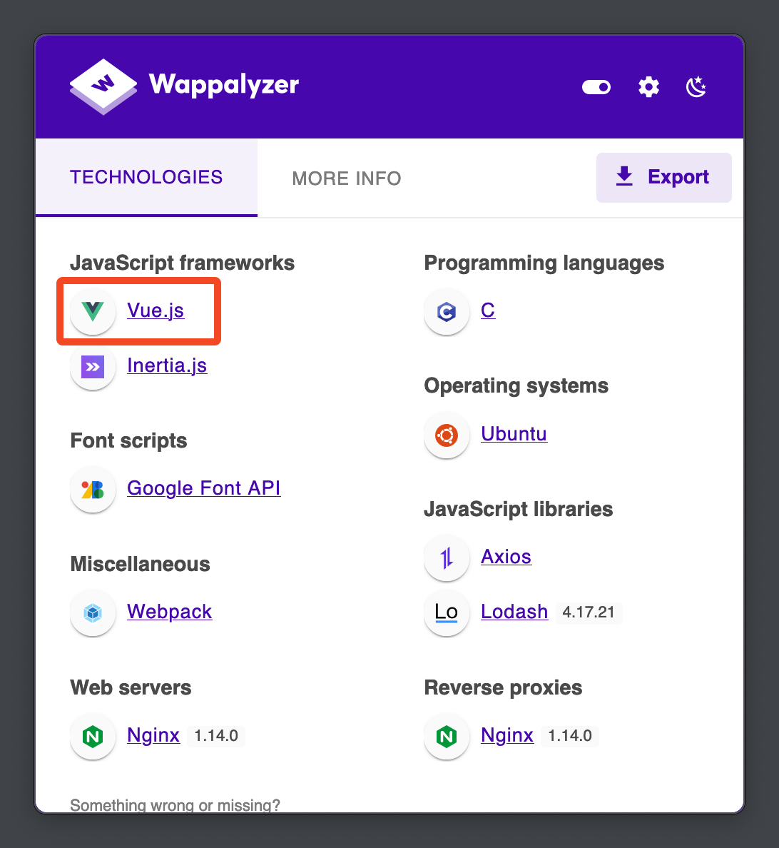 Wappalyzer